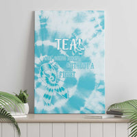 Teal Ribbon Cervical Cancer Awareness Canvas Wall Art Not Going Down Without A Fight Tie Dye - Wonder Print Shop