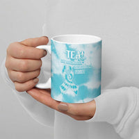 Teal Ribbon Cervical Cancer Awareness Ceramic Mug Not Going Down Without A Fight Tie Dye - Wonder Print Shop
