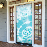 Teal Ribbon Cervical Cancer Awareness Door Cover Not Going Down Without A Fight Tie Dye - Wonder Print Shop