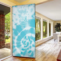 Teal Ribbon Cervical Cancer Awareness Door Cover Not Going Down Without A Fight Tie Dye - Wonder Print Shop