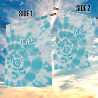 Teal Ribbon Cervical Cancer Awareness Garden Flag Not Going Down Without A Fight Tie Dye - Wonder Print Shop