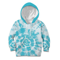 Teal Ribbon Cervical Cancer Awareness Kid Hoodie Not Going Down Without A Fight Tie Dye - Wonder Print Shop