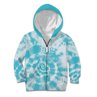 Teal Ribbon Cervical Cancer Awareness Kid Hoodie Not Going Down Without A Fight Tie Dye - Wonder Print Shop