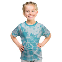 Teal Ribbon Cervical Cancer Awareness Kid T Shirt Not Going Down Without A Fight Tie Dye - Wonder Print Shop