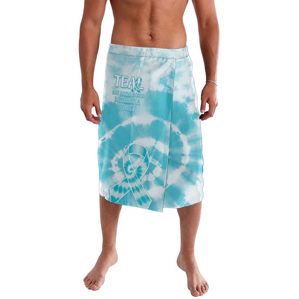 Teal Ribbon Cervical Cancer Awareness Lavalava Not Going Down Without A Fight Tie Dye - Wonder Print Shop