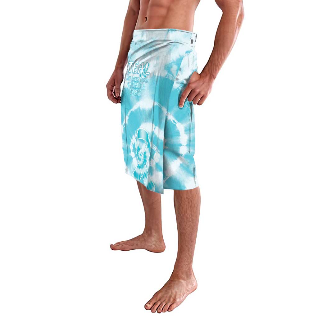 Teal Ribbon Cervical Cancer Awareness Lavalava Not Going Down Without A Fight Tie Dye - Wonder Print Shop