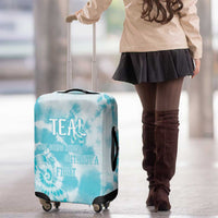 Teal Ribbon Cervical Cancer Awareness Luggage Cover Not Going Down Without A Fight Tie Dye - Wonder Print Shop