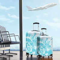 Teal Ribbon Cervical Cancer Awareness Luggage Cover Not Going Down Without A Fight Tie Dye - Wonder Print Shop