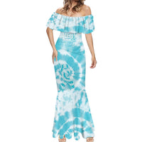 Teal Ribbon Cervical Cancer Awareness Mermaid Dress Not Going Down Without A Fight Tie Dye - Wonder Print Shop