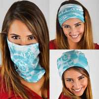 Teal Ribbon Cervical Cancer Awareness Neck Gaiter Not Going Down Without A Fight Tie Dye - Wonder Print Shop