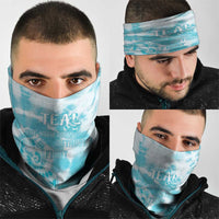 Teal Ribbon Cervical Cancer Awareness Neck Gaiter Not Going Down Without A Fight Tie Dye - Wonder Print Shop