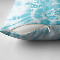 Teal Ribbon Cervical Cancer Awareness Pillow Cover Not Going Down Without A Fight Tie Dye - Wonder Print Shop