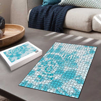 Teal Ribbon Cervical Cancer Awareness Puzzle Not Going Down Without A Fight Tie Dye - Wonder Print Shop