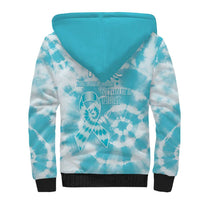 Teal Ribbon Cervical Cancer Awareness Sherpa Hoodie Not Going Down Without A Fight Tie Dye - Wonder Print Shop
