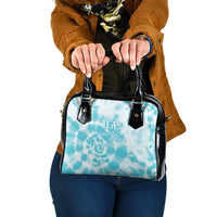 Teal Ribbon Cervical Cancer Awareness Shoulder Handbag Not Going Down Without A Fight Tie Dye - Wonder Print Shop