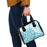 Teal Ribbon Cervical Cancer Awareness Shoulder Handbag Not Going Down Without A Fight Tie Dye - Wonder Print Shop