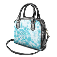 Teal Ribbon Cervical Cancer Awareness Shoulder Handbag Not Going Down Without A Fight Tie Dye - Wonder Print Shop