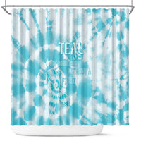 Teal Ribbon Cervical Cancer Awareness Shower Curtain Not Going Down Without A Fight Tie Dye - Wonder Print Shop