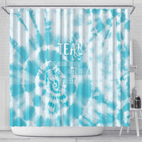 Teal Ribbon Cervical Cancer Awareness Shower Curtain Not Going Down Without A Fight Tie Dye - Wonder Print Shop