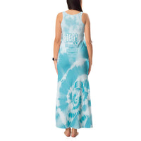 Teal Ribbon Cervical Cancer Awareness Tank Maxi Dress Not Going Down Without A Fight Tie Dye - Wonder Print Shop