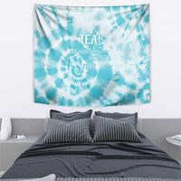 Teal Ribbon Cervical Cancer Awareness Tapestry Not Going Down Without A Fight Tie Dye - Wonder Print Shop