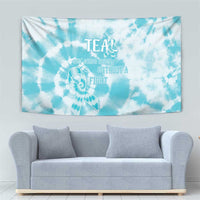 Teal Ribbon Cervical Cancer Awareness Tapestry Not Going Down Without A Fight Tie Dye - Wonder Print Shop