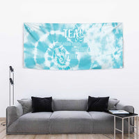 Teal Ribbon Cervical Cancer Awareness Tapestry Not Going Down Without A Fight Tie Dye - Wonder Print Shop