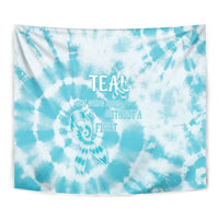 Teal Ribbon Cervical Cancer Awareness Tapestry Not Going Down Without A Fight Tie Dye - Wonder Print Shop