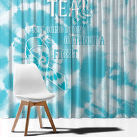 Teal Ribbon Cervical Cancer Awareness Window Curtain Not Going Down Without A Fight Tie Dye - Wonder Print Shop
