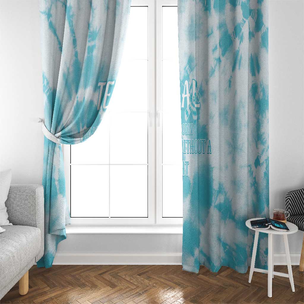 Teal Ribbon Cervical Cancer Awareness Window Curtain Not Going Down Without A Fight Tie Dye - Wonder Print Shop