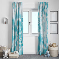 Teal Ribbon Cervical Cancer Awareness Window Curtain Not Going Down Without A Fight Tie Dye - Wonder Print Shop