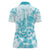 Teal Ribbon Cervical Cancer Awareness Women Polo Shirt Not Going Down Without A Fight Tie Dye - Wonder Print Shop