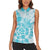 Teal Ribbon Cervical Cancer Awareness Women Sleeveless Polo Shirt Not Going Down Without A Fight Tie Dye - Wonder Print Shop