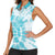 Teal Ribbon Cervical Cancer Awareness Women Sleeveless Polo Shirt Not Going Down Without A Fight Tie Dye - Wonder Print Shop