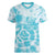 Teal Ribbon Cervical Cancer Awareness Women V-Neck T-Shirt Not Going Down Without A Fight Tie Dye - Wonder Print Shop