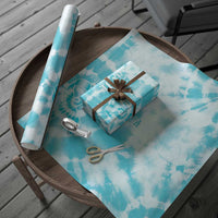 Teal Ribbon Cervical Cancer Awareness Wrapping Paper Not Going Down Without A Fight Tie Dye - Wonder Print Shop
