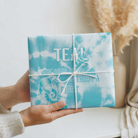 Teal Ribbon Cervical Cancer Awareness Wrapping Paper Not Going Down Without A Fight Tie Dye - Wonder Print Shop