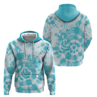 Teal Ribbon Cervical Cancer Awareness Zip Hoodie Not Going Down Without A Fight Tie Dye - Wonder Print Shop
