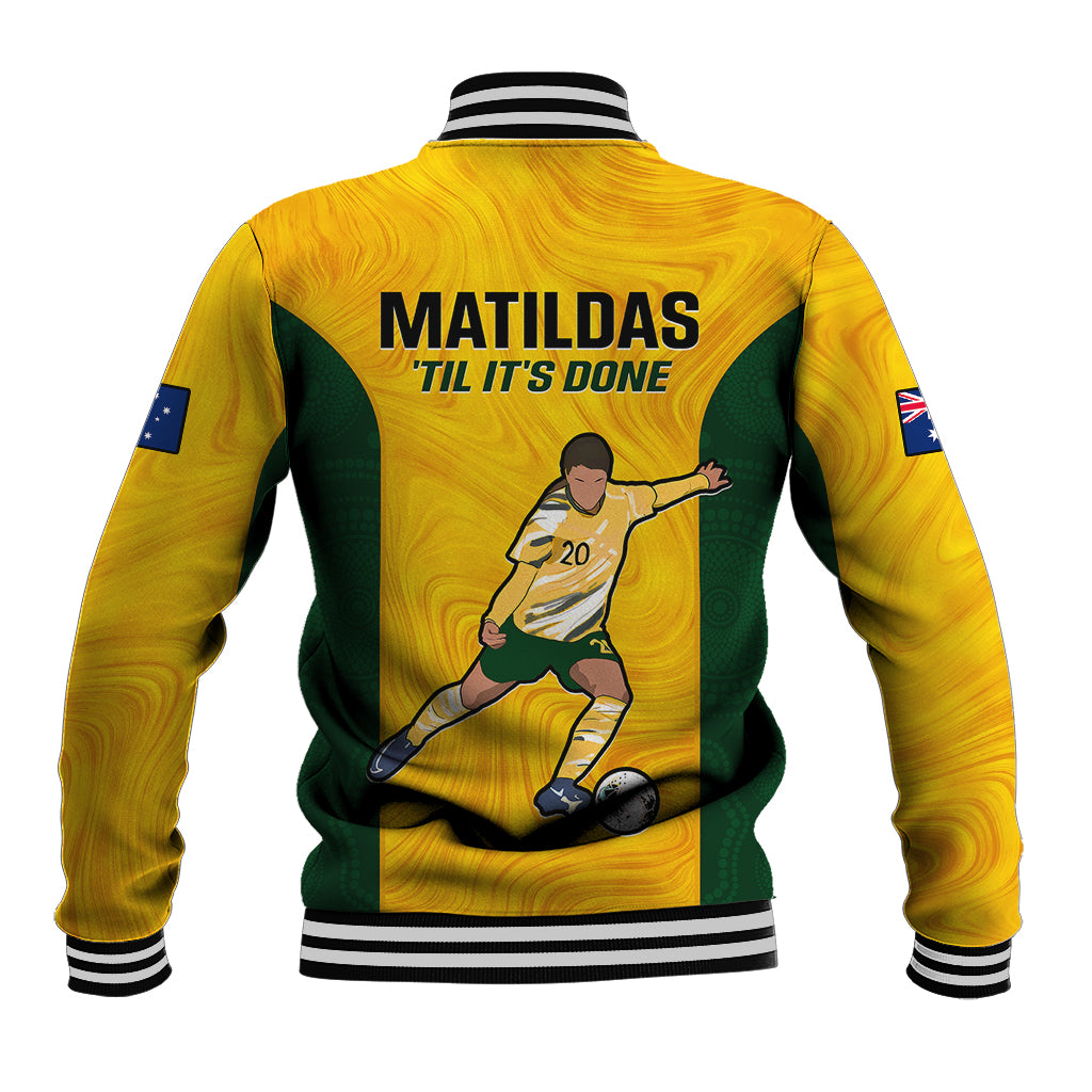 Australia Soccer Baseball Jacket Sam Kerr Matildas Proud 2023 World Cup Yellow - Wonder Print Shop