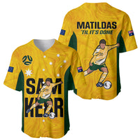 Australia Soccer Baseball Jersey Sam Kerr Matildas Proud 2023 World Cup Yellow - Wonder Print Shop