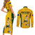 Australia Soccer Couples Matching Short Sleeve Bodycon Dress and Long Sleeve Button Shirts Sam Kerr Matildas Proud 2023 World Cup Yellow - Wonder Print Shop