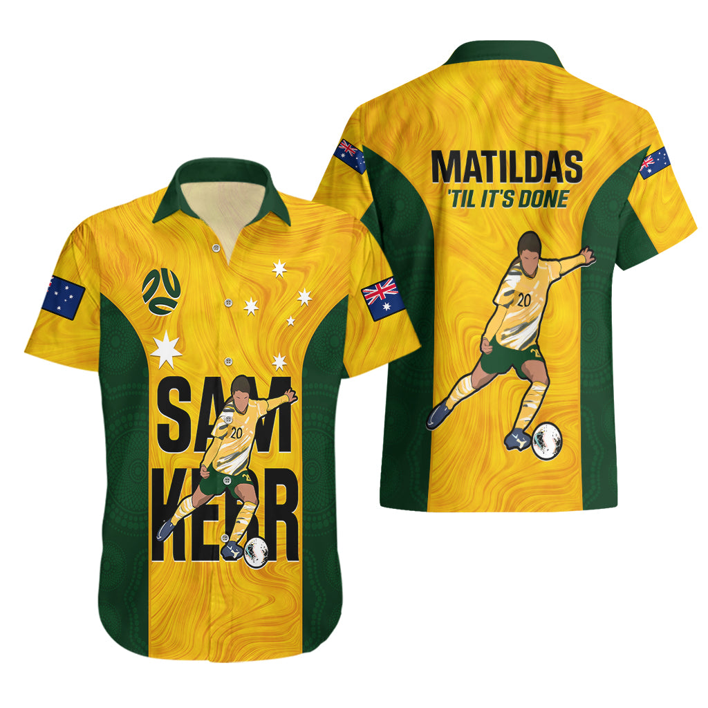 Australia Soccer Hawaiian Shirt Sam Kerr Matildas Proud 2023 World Cup Yellow - Wonder Print Shop