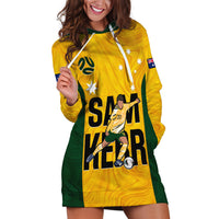 Australia Soccer Hoodie Dress Sam Kerr Matildas Proud 2023 World Cup Yellow - Wonder Print Shop