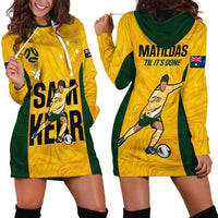 Australia Soccer Hoodie Dress Sam Kerr Matildas Proud 2023 World Cup Yellow - Wonder Print Shop