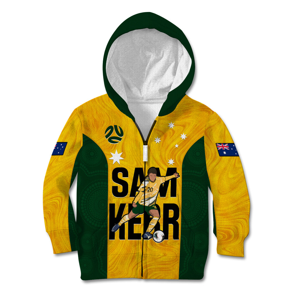 Australia Soccer Kid Hoodie Sam Kerr Matildas Proud 2023 World Cup Yellow - Wonder Print Shop