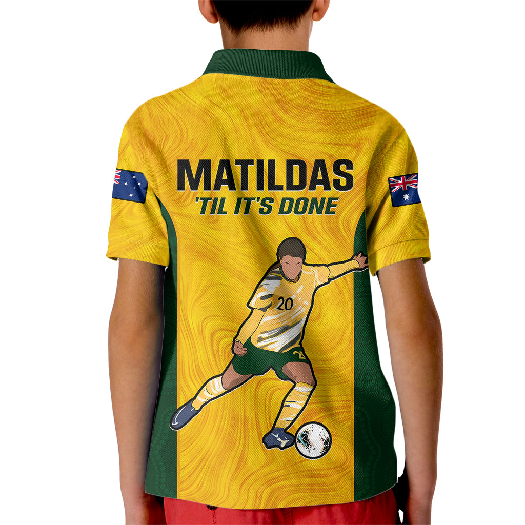 Australia Soccer Kid Polo Shirt Sam Kerr Matildas Proud 2023 World Cup Yellow - Wonder Print Shop
