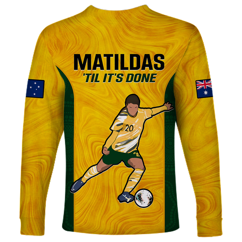 Australia Soccer Long Sleeve Shirt Sam Kerr Matildas Proud 2023 World Cup Yellow - Wonder Print Shop