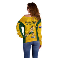 Australia Soccer Off Shoulder Sweater Sam Kerr Matildas Proud 2023 World Cup Yellow - Wonder Print Shop