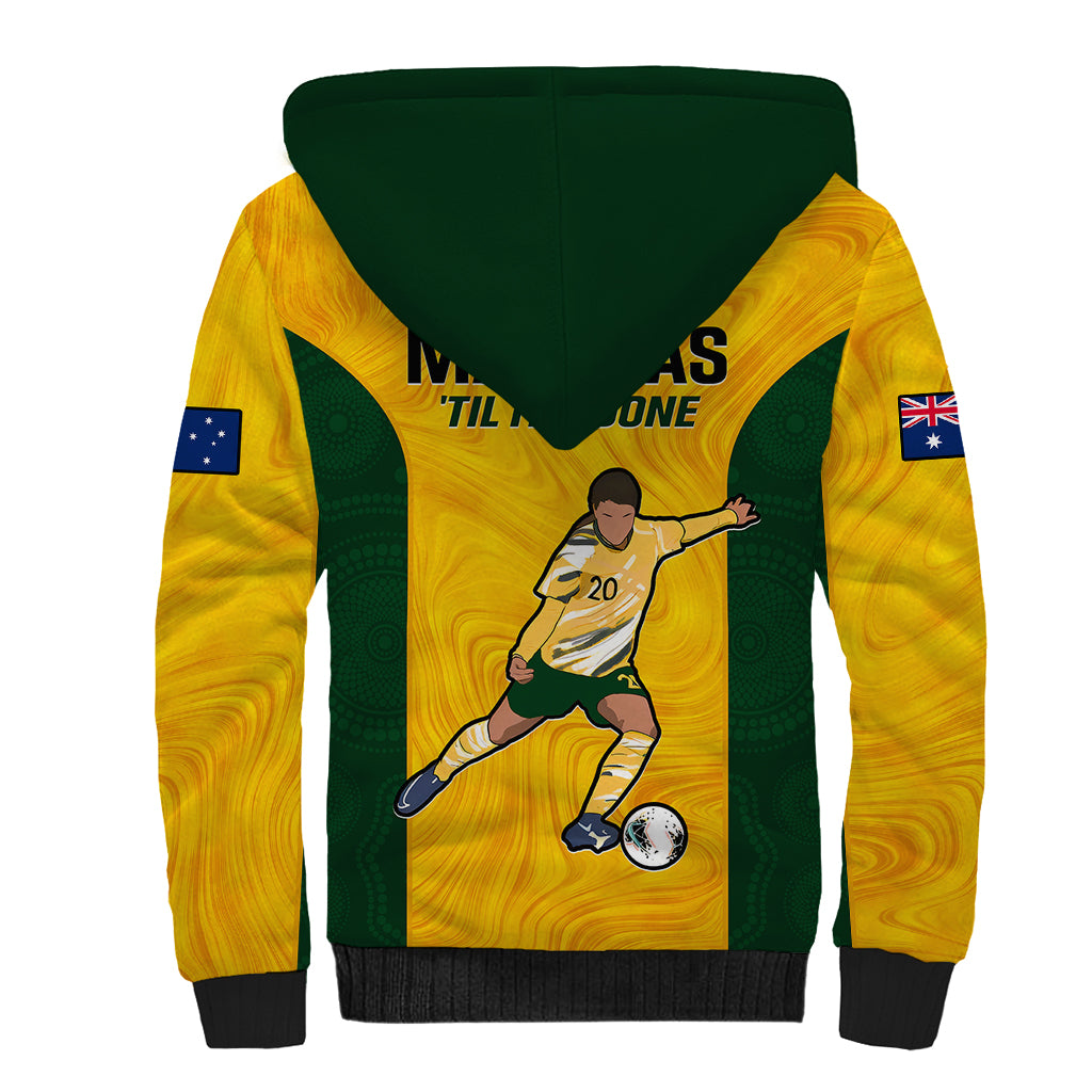 Australia Soccer Sherpa Hoodie Sam Kerr Matildas Proud 2023 World Cup Yellow - Wonder Print Shop