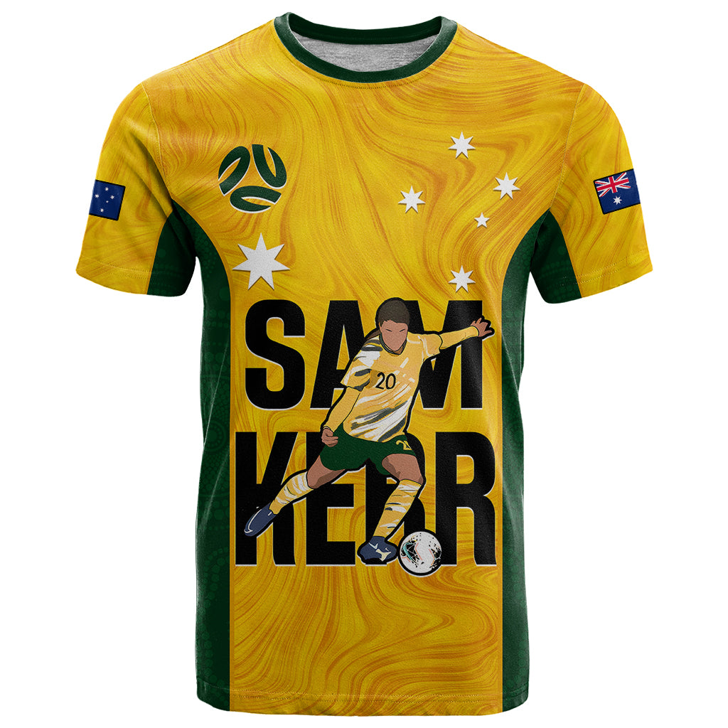 Australia Soccer T Shirt Sam Kerr Matildas Proud 2023 World Cup Yellow - Wonder Print Shop